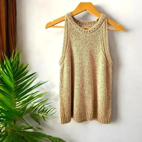 J. Crew Tops - J. CREW Pointelle knitted crochet tank top